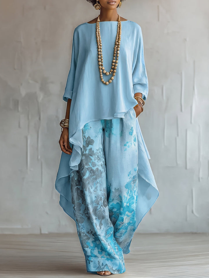 FIORELLA floral boho co-ord set blue