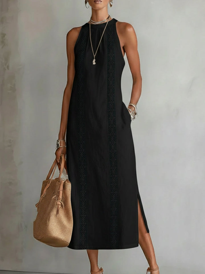 Lorna Sleeveless Midi Dress - Black