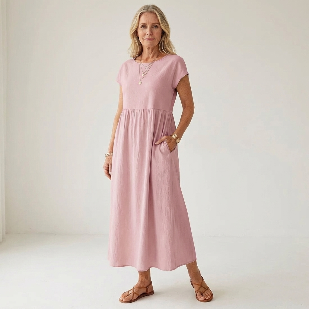 Gabrielle™ | Soft Cotton Midi Dress
