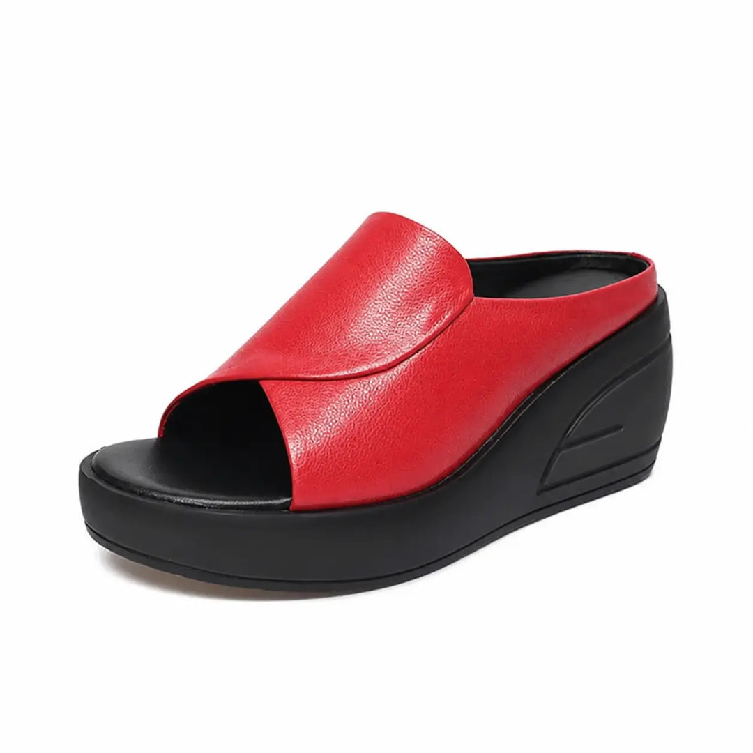 ELIZA wedge slip-on sandals red
