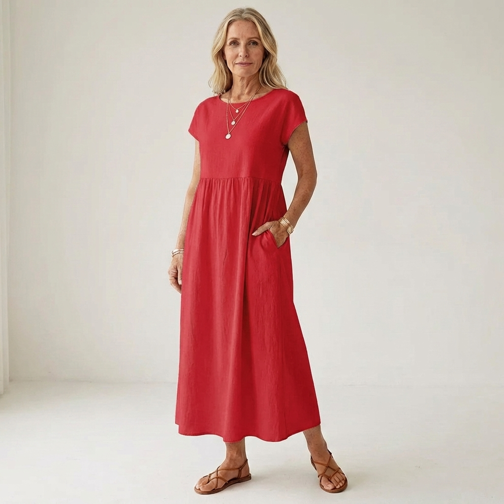 Gabrielle™ | Soft Cotton Midi Dress