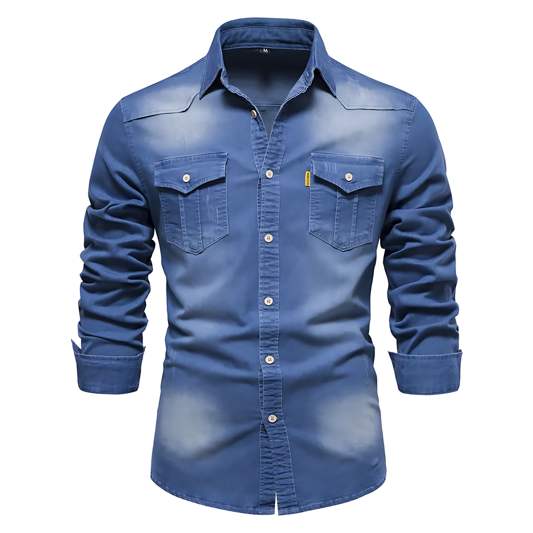 Avantea - Elegant Denim Shirt