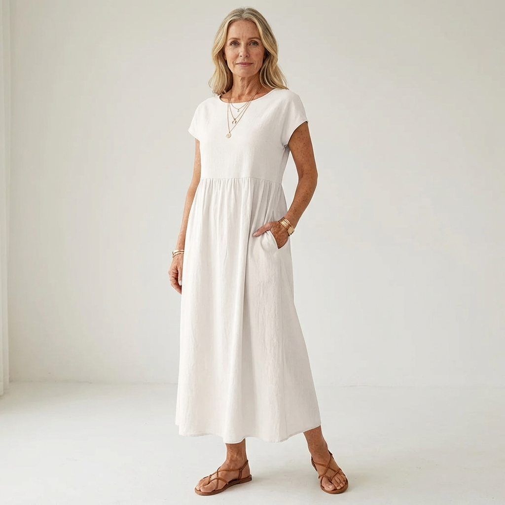 Gabrielle™ | Soft Cotton Midi Dress